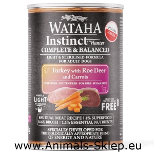 Wataha Instinct indyk z sarną i marchewką Light 400g