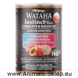 Wataha Instinct wieprzowina z cielęciną papają i żurawiną 400g