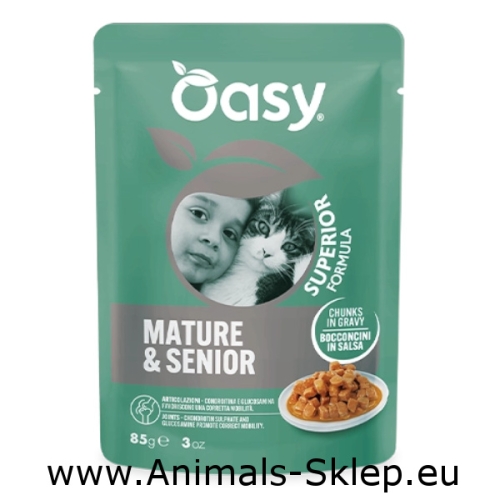 Oasy Superior kawałki w sosie dla kota Senior łosoś 85g