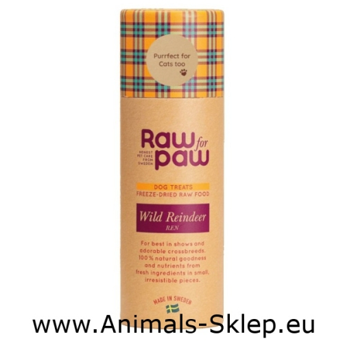 Raw for Paw Freeze Dried Wild Reindeer liofilizowane przysmaki renifer 45g