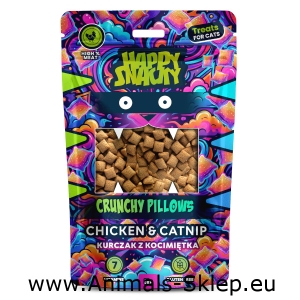 Happy Snacky Crunchy Pillows przysmak dla kota kurczak z kocimiętką 50g