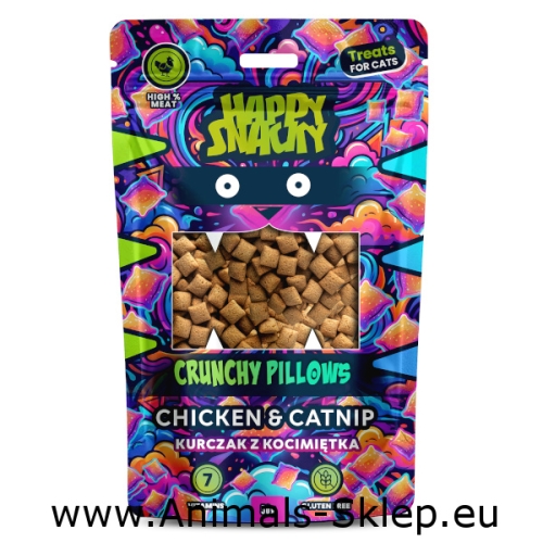 Happy Snacky Crunchy Pillows przysmak dla kota kurczak z kocimiętką 50g