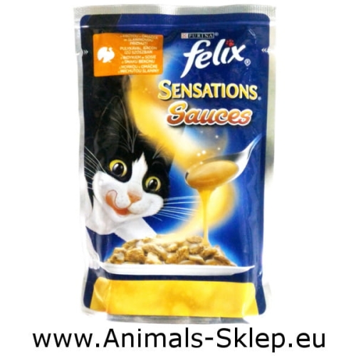 Purina Felix Sensations Sauce saszetka 100g z indykiem w sosie o smaku bekonu