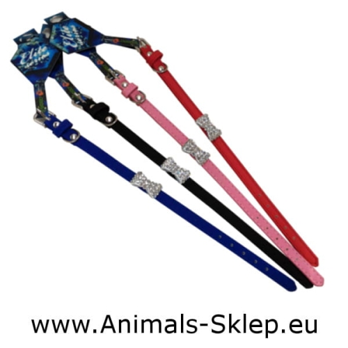 Yarro obroża dla psa z kokardą z cyrkoniami 28cm