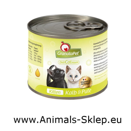 GranataPet DeliCatessen Kitten Cielęcina Indyk 200g