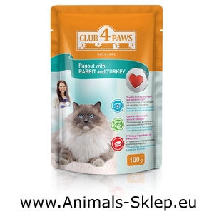Club 4 Paws - 4 Łapy - Ragout  królika i indyka 100g 4+1gratis