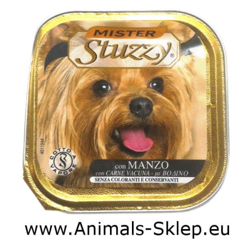 Stuzzy Mister Dog Adult z wołowiną tacka 150g