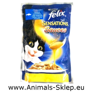 Purina Felix Sensations Sauce saszetka 100g z rybą morską w sosie z pomidorami 